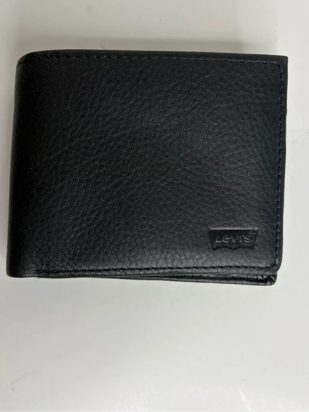 Levi's Black Leather Bi-Fold Wallet with Subtle Logo